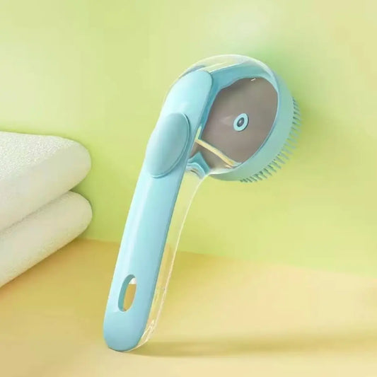 2026 Summervibes 2-in-1 Pet Bath and Grooming Brush with Built-in Shampoo Dispenser for Effortless Bathing and Soft Massage for Dogs and Cats