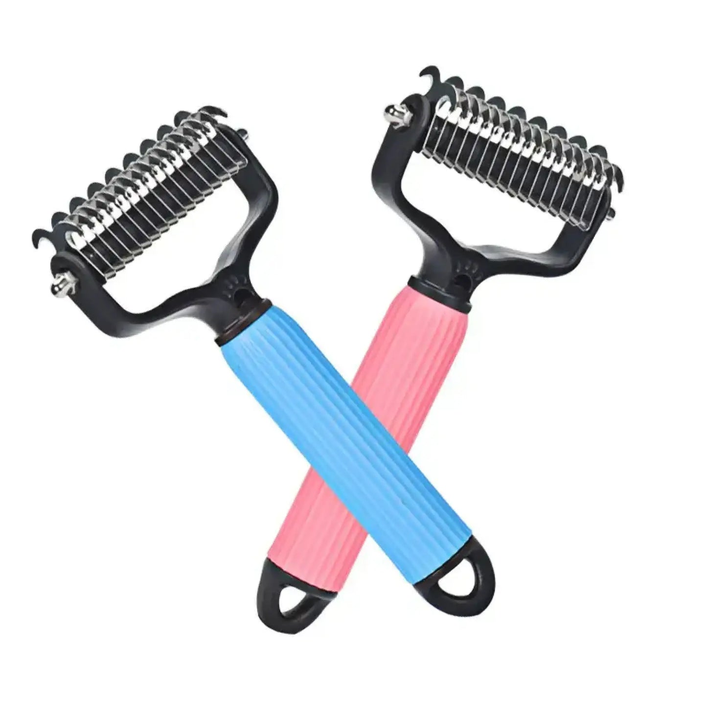 Professional Pet Grooming Tool - Universal Double-Sided Detangling Comb for Dogs, Stainless Steel Design for Effective Shedding and Matted Hair Removal, Ideal for Daily Coat Maintenance.