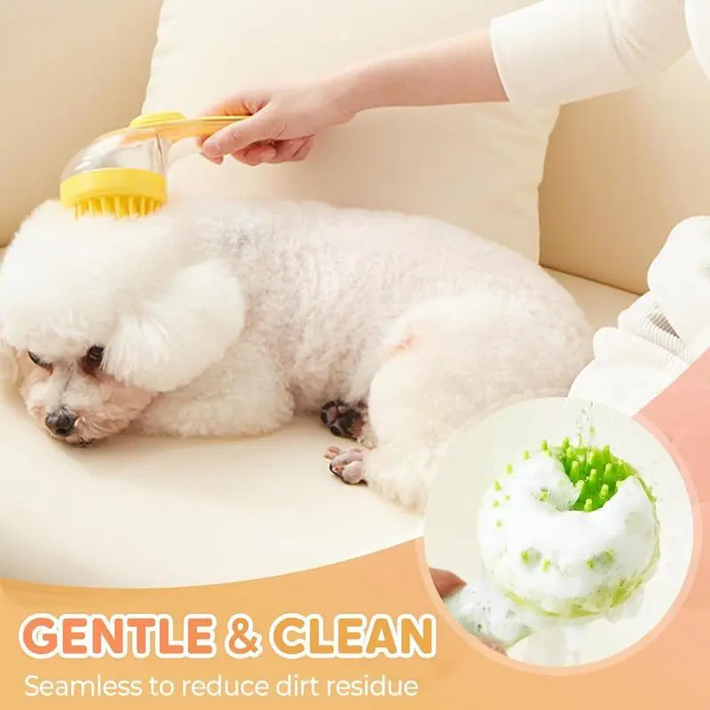 2026 Summervibes 2-in-1 Pet Bath and Grooming Brush with Built-in Shampoo Dispenser for Effortless Bathing and Soft Massage for Dogs and Cats