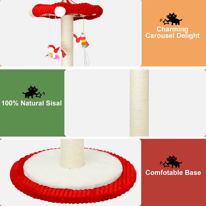 Catails 39.7" Tall Cat Scratching Post and Cat Tower - Indoor and Outdoor Cat Tree with Sisal Scratcher and Cat Toy for Kittens and Adults
