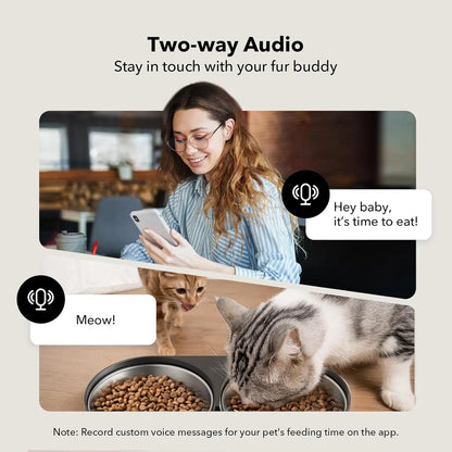PETLIBRO 5L Automatic Cat Feeder with HD Camera for Two Cats, 1080P Video with Night Vision, 5G WiFi Connectivity, 2-Way Audio, and Motion & Sound Alerts, Dual Tray Design, Black