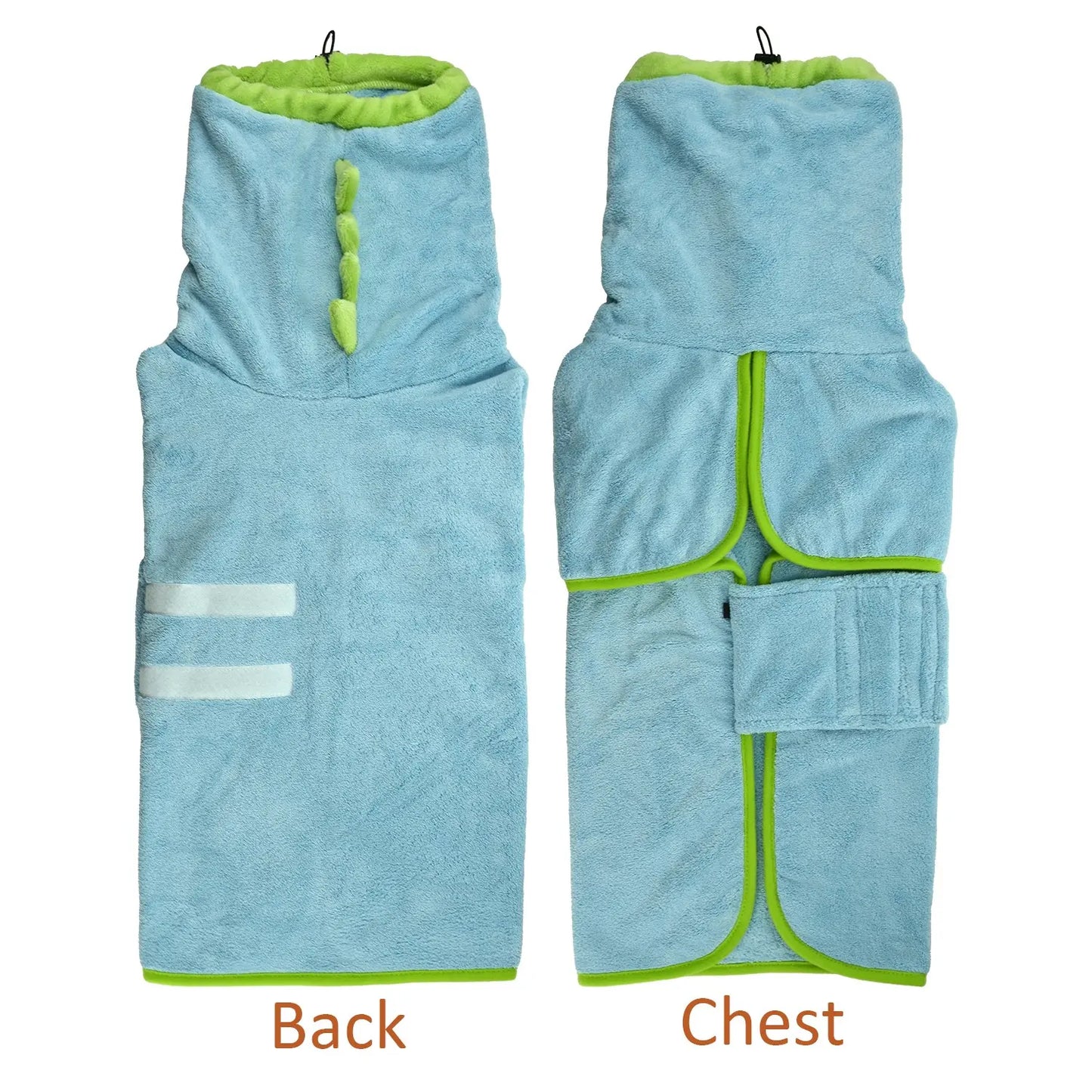 Quick-Dry Dog Bathrobe and Towel Set with Adjustable Microfiber Robe and Drying Gloves - Perfect for Cold Weather and Beach Grooming