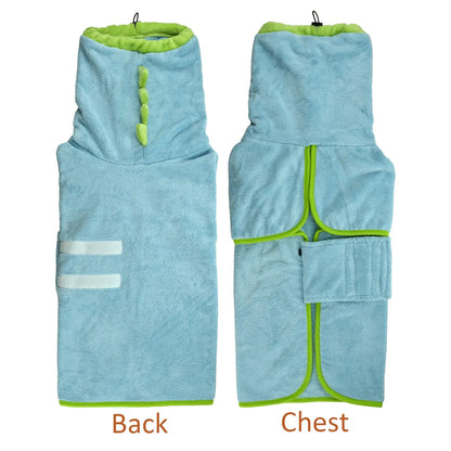 Quick-Dry Dog Bathrobe and Towel Set with Adjustable Microfiber Robe and Drying Gloves - Perfect for Cold Weather and Beach Grooming