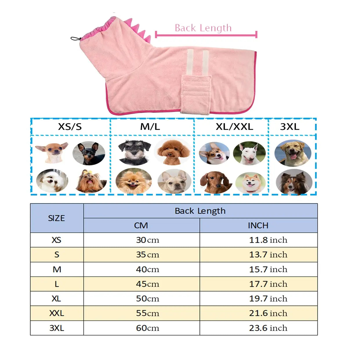 Quick-Dry Dog Bathrobe and Towel Set with Adjustable Microfiber Robe and Drying Gloves - Perfect for Cold Weather and Beach Grooming