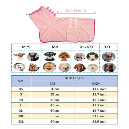 Quick-Dry Dog Bathrobe and Towel Set with Adjustable Microfiber Robe and Drying Gloves - Perfect for Cold Weather and Beach Grooming