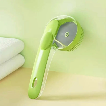 2026 Summervibes 2-in-1 Pet Bath and Grooming Brush with Built-in Shampoo Dispenser for Effortless Bathing and Soft Massage for Dogs and Cats