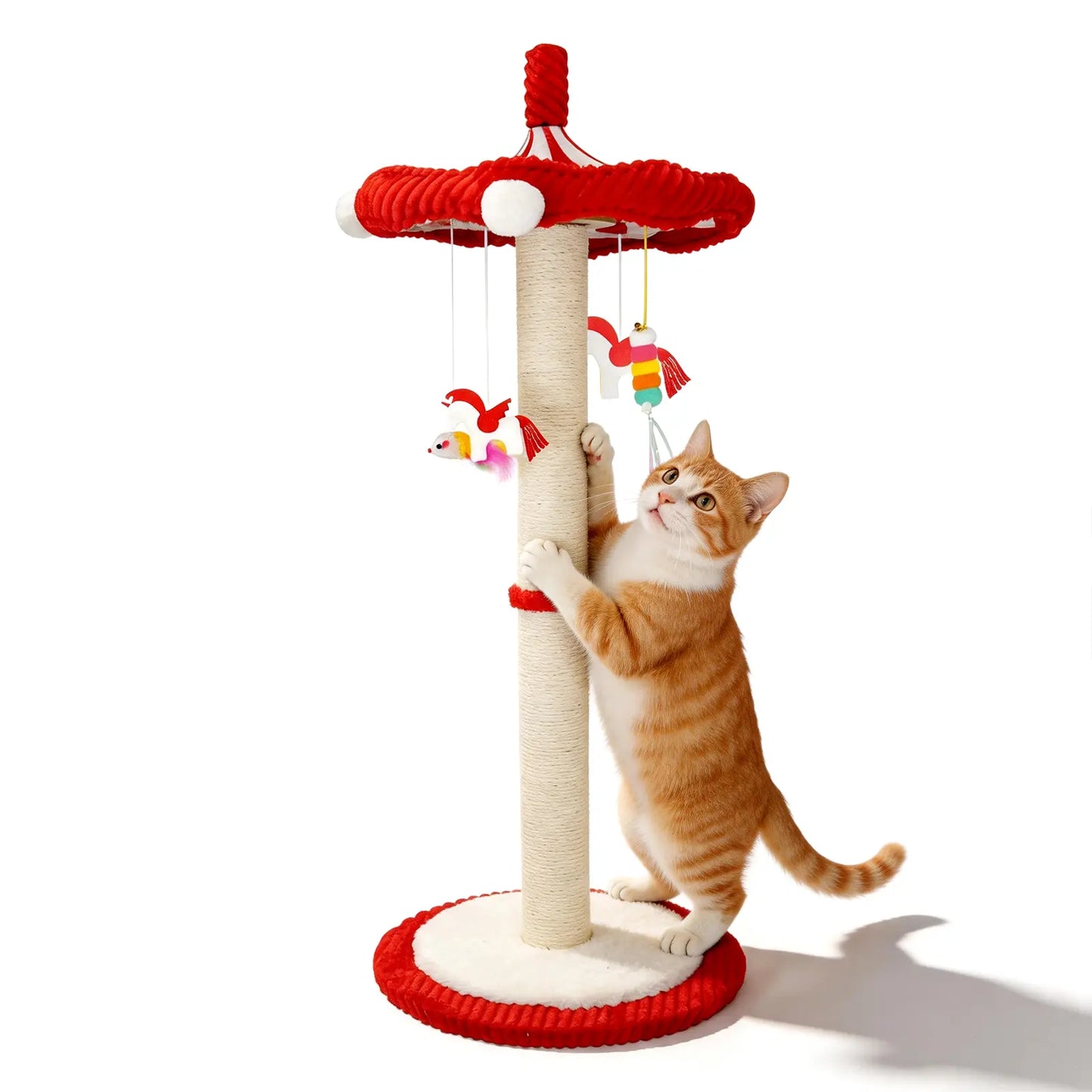 Catails 39.7" Tall Cat Scratching Post and Cat Tower - Indoor and Outdoor Cat Tree with Sisal Scratcher and Cat Toy for Kittens and Adults
