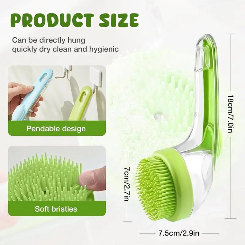 2026 Summervibes 2-in-1 Pet Bath and Grooming Brush with Built-in Shampoo Dispenser for Effortless Bathing and Soft Massage for Dogs and Cats