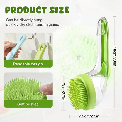 2026 Summervibes 2-in-1 Pet Bath and Grooming Brush with Built-in Shampoo Dispenser for Effortless Bathing and Soft Massage for Dogs and Cats
