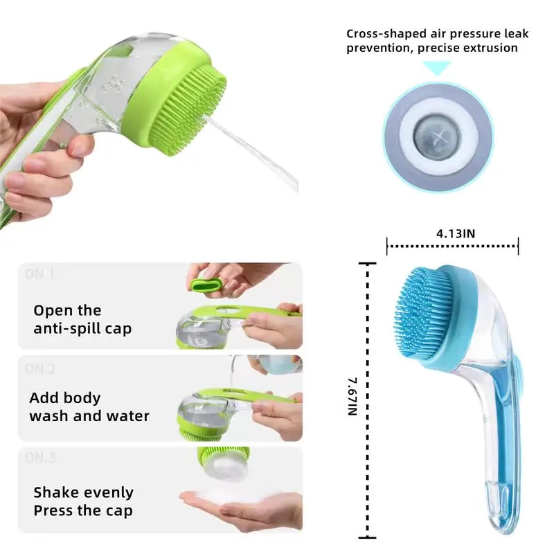 2026 Summervibes 2-in-1 Pet Bath and Grooming Brush with Built-in Shampoo Dispenser for Effortless Bathing and Soft Massage for Dogs and Cats