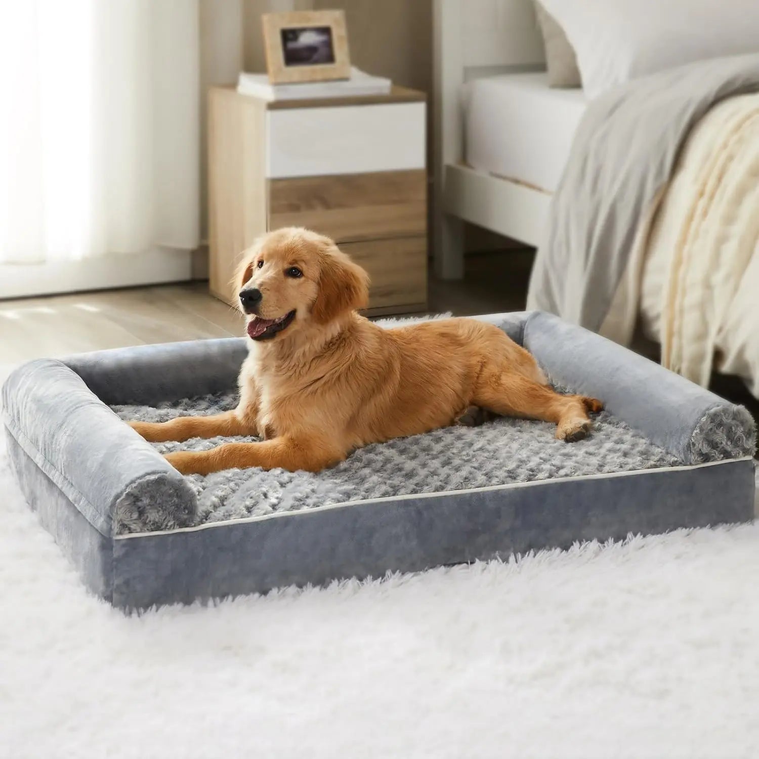 Orthopedic Dog Bed for Large Dogs – Waterproof Couch-Style Pet Bed, Medium & Large Dogs, Removable Washable Cover, 36"X27"X6.5"