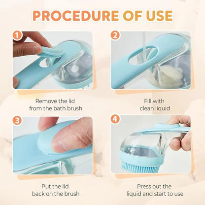2026 Summervibes 2-in-1 Pet Bath and Grooming Brush with Built-in Shampoo Dispenser for Effortless Bathing and Soft Massage for Dogs and Cats