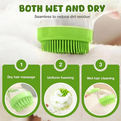 2026 Summervibes 2-in-1 Pet Bath and Grooming Brush with Built-in Shampoo Dispenser for Effortless Bathing and Soft Massage for Dogs and Cats