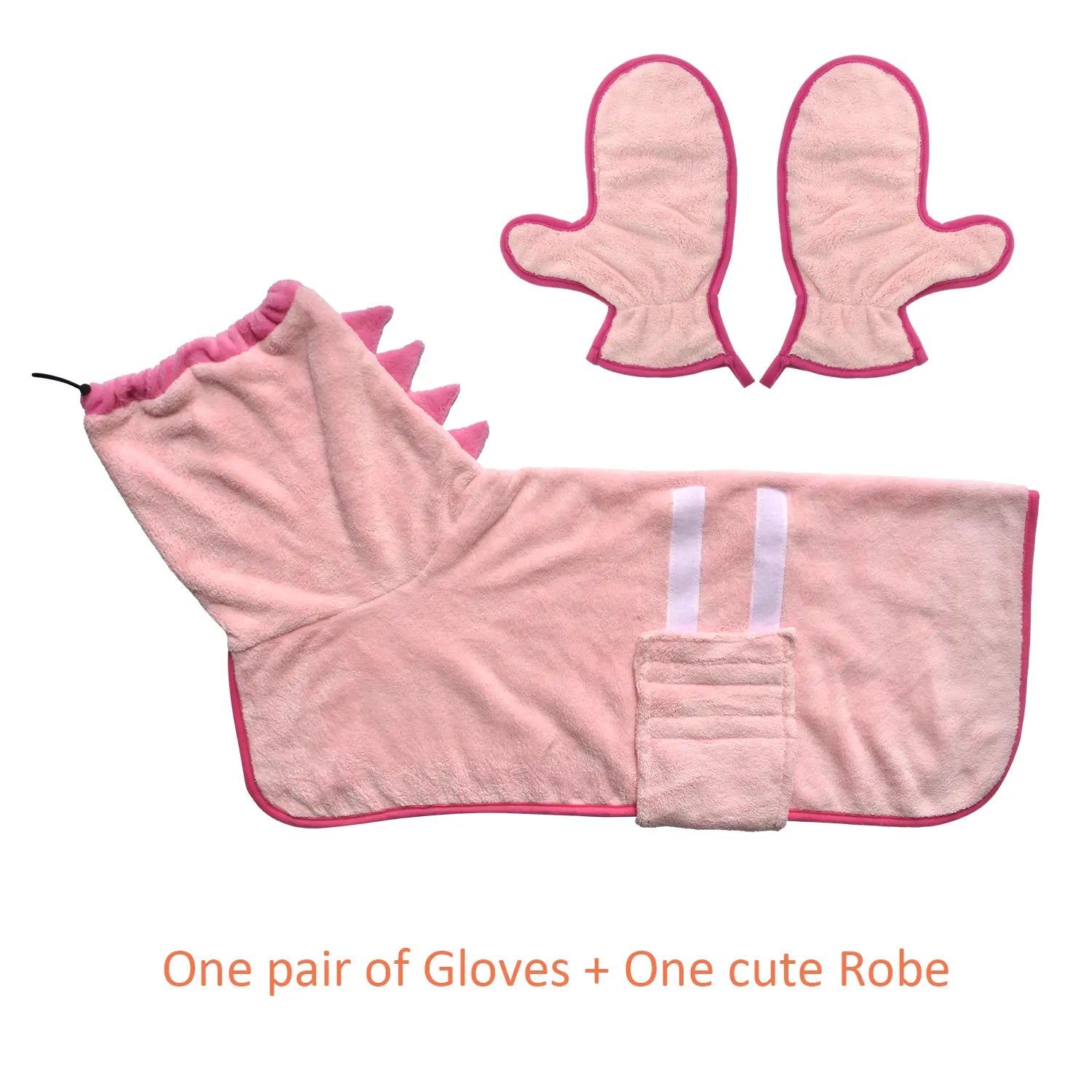 Quick-Dry Dog Bathrobe and Towel Set with Adjustable Microfiber Robe and Drying Gloves - Perfect for Cold Weather and Beach Grooming